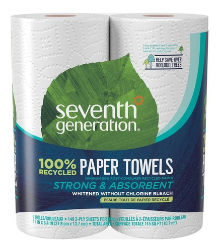 Toallas Papel Seventh Generation 100% Recicladas 280 Hojas