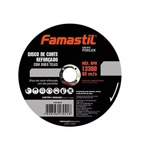 Disco De Corte Reforcado 4 1/2 Famastil