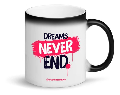 Imagen 1 de 4 de Taza Mágica Cerámica Negra Personalizada A Color