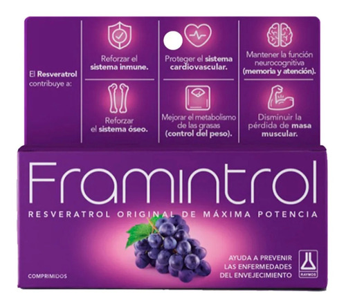 Framintrol Resveratrol X 120 Capsulas Antioxidante