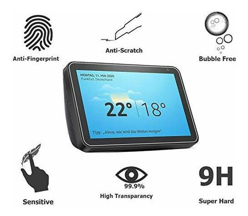2 Pack Epic Glass Screen Protector For Echo Show 8 2nd