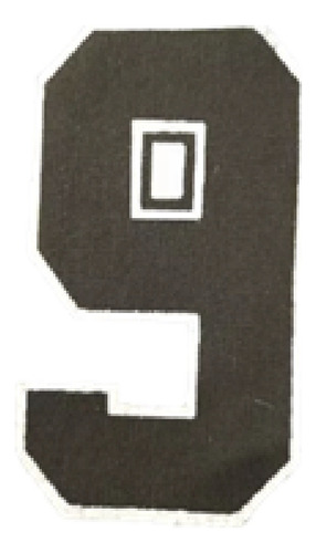 Parche Aplique Número 9 Tela 9,5cm Negro Algodón P/plancha