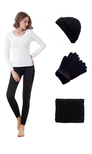 Ropa Termica Leggings Camiseta Bufanda Guantes Fleece Gorro