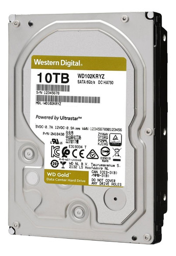 interno Western Digital WD Gold WD102KRYZ 10TB oro