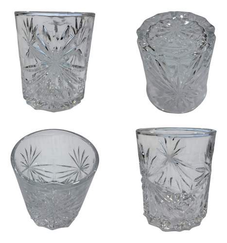 Set X 6 Vaso Vidrio Labrado Deli Glass 218 Ml Color Transparente