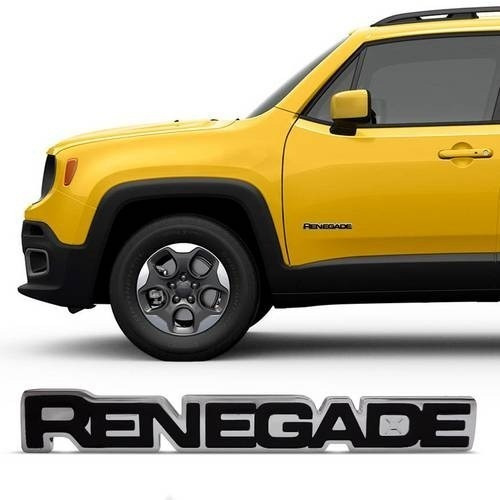 Imagem 2 de 2 de Letreiro Emblema Renegade Portas Jeep Cromado Acessórios