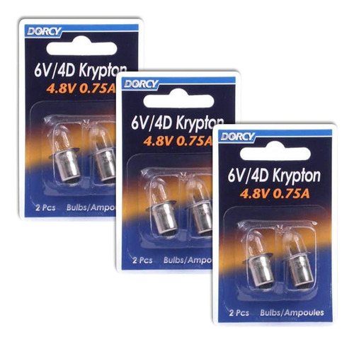 Dorcy 6-volt/4d-4.8-volt, 0.75a Base De Bayoneta Krypton Bom