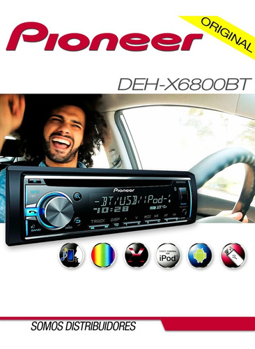 Imagen 1 de 1 de Radio Reproductor Pioneer Deh-x6800bt Bluetooth
