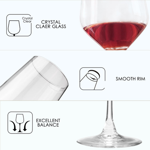 Cyufu Copas De Vino Tinto, Juego De 8 Copas De Vino De Burde