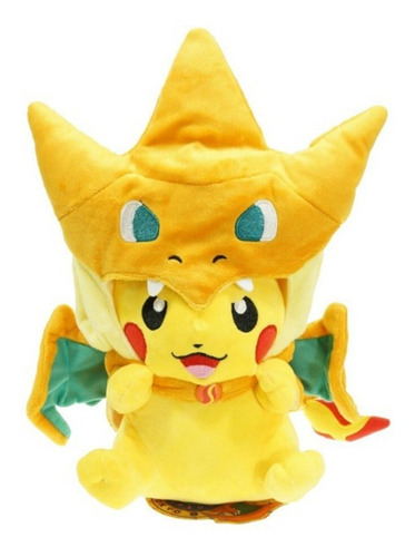 Peluche Pikachu Gorra Mega Charizar Pokemon