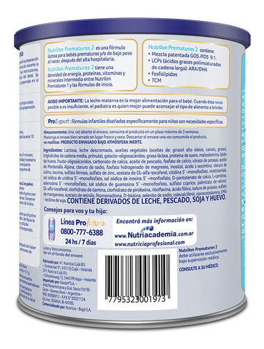 Imagen 3 de 3 de Nutrilon Prematuros 2 X 400grs. Leche En Polvo Infantil