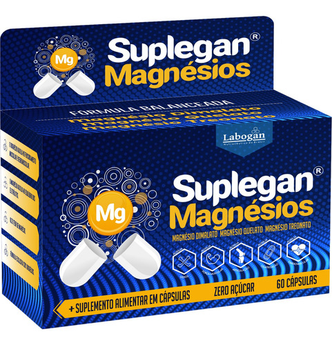 Suplemento Em Capsulas Trio Magnesio Suplegan 60caps Sabor Sem Sabor