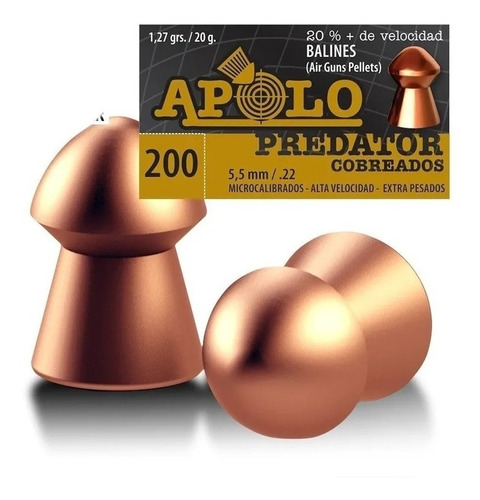 Balines Apolo Cobreados Cal 5,5 Mm 20g