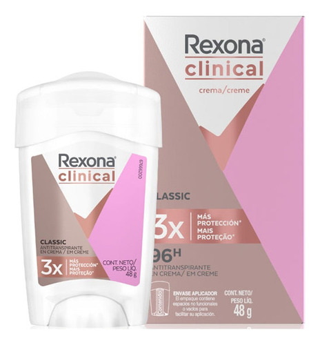 Desodorante  Antitranspirante Rexona Clinical Crema 48 G 