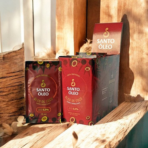 Óleo De Coco Extravirgem Película Santo Óleo 40 Sachês