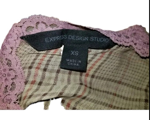 Duo Falda Corta Zara Basic Gris + Blusa Express Con Encaje (Usado)