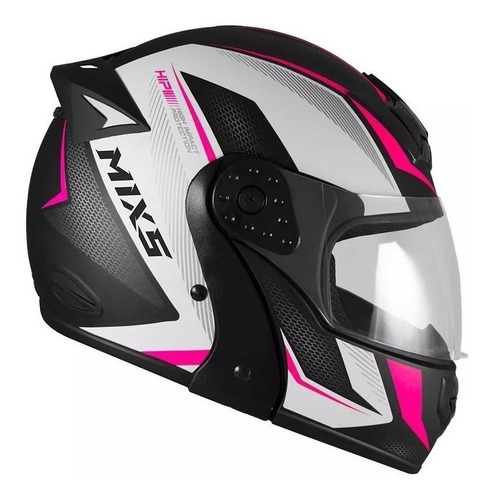 Imagem 2 de 4 de Capacete para moto escamoteável Mixs Gladiator rosa neo fosco tamanho 62