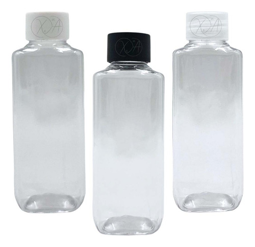 Envases Plasticos 60 Ml Botella Cuadrada Tapa Plana X 15