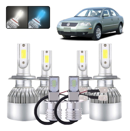 Kit De Focos Led H7 H3 Para Volkswagen Passat 2001-2005