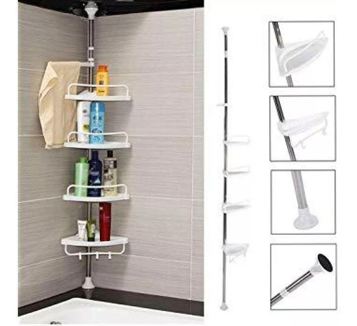 Organizador Esquinero De Baño Multi-uso 4 Repisas Ajustable