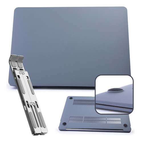 Kit Case Macbook Air 13 M2 A2681 + Suporte Alumínio 6 Níveis