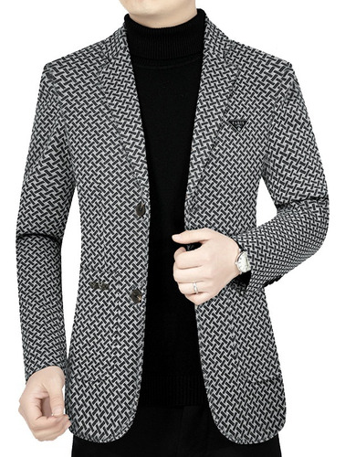 Blazer Casual De Negocios A Cuadros Para Hombre 2024