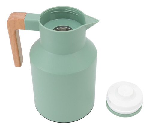 Jarra De Café Verde De 1 Litro Con Mango De Madera De Haya