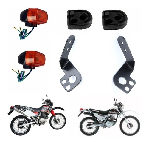 Suporte + Piscas Dianteiro Xr 200 Xlr 125 - Par