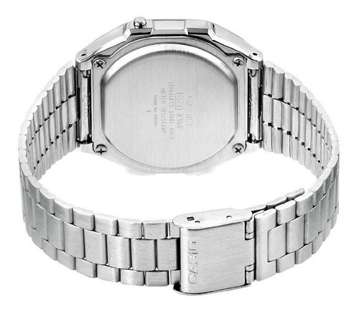 Reloj Retro Casio A168wa-1wdf Acero Inoxidable Unisex Color de la correa Plateado Color del bisel Plateado Color del fondo Gris/Negro/Azul