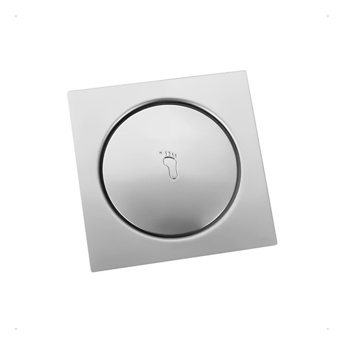 Ralo Click 15x15 Quadrado Inteligente Pop Up Inox Oculto Invisível Para Banheiro E Cozinha Acabamento Cromado