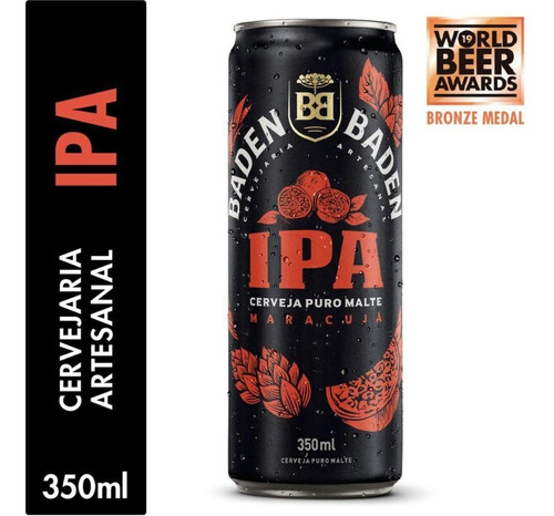 Imagem 3 de 3 de Pack Cerveja Baden Ipa Lata 350ml Com 6 Unidades
