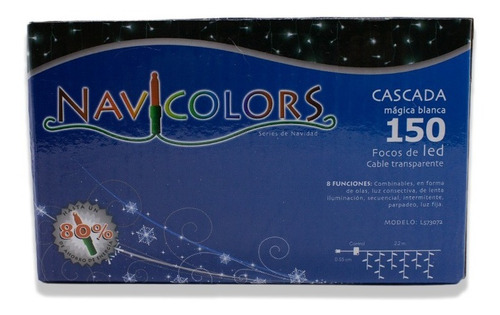 Imagen 6 de 7 de Serie Tipo Cascada Luz Blanca 150 Led 8 Funciones 2 Metros