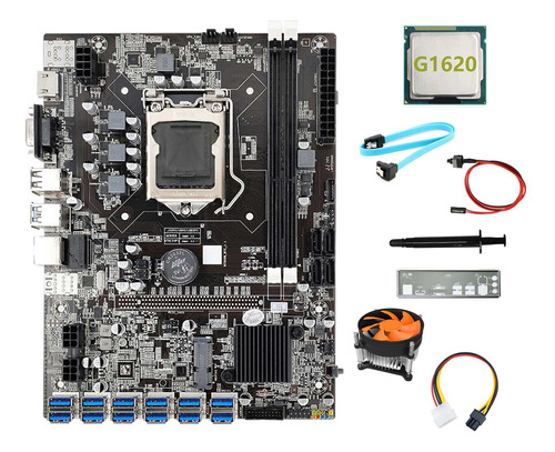 Placa Base B75 Eth De 12 Usb, Cpu G1620+cable De 4 Pines A 6