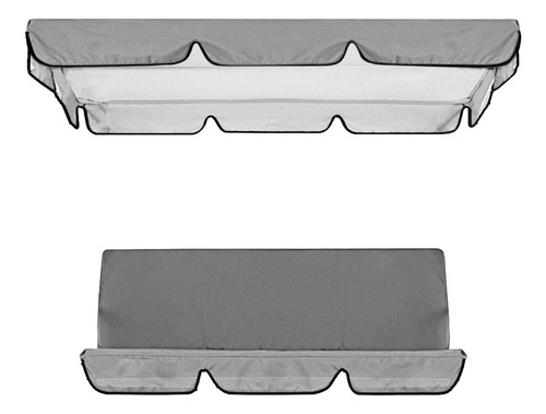 Juego De Cubierta De Dosel Para Columpio De Patio Funda Gris