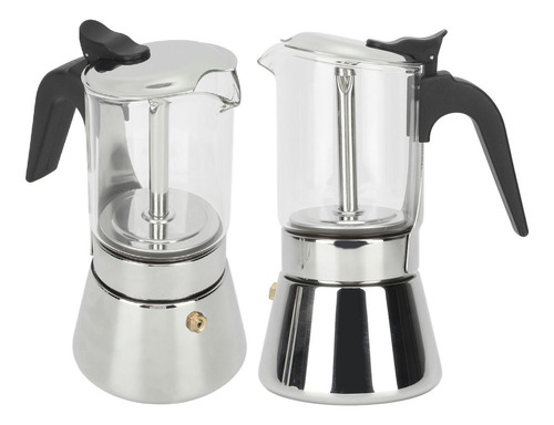 Cafetera Cubana Moka Pot Visible Body Greca Stainless