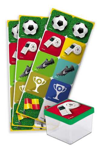 30 Adesivos Futebol - 3 Cartelas Com 10 Adesivos Cada