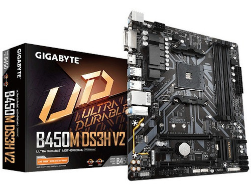 Motherboard Gigabyte B450m Ds3h V2 Am4, B450, Ddr4, Sata 6.0