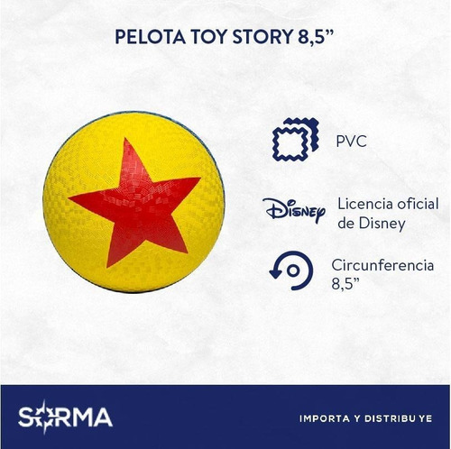 Imagen 2 de 6 de Pelota Goma Toy Story 8,5 - Licencia Oficial Disney