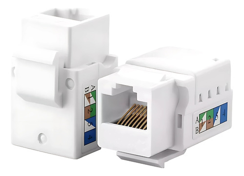 Kit C/ 10 Conector Rj45 Utp Femea Cat5e Branco Keystone
