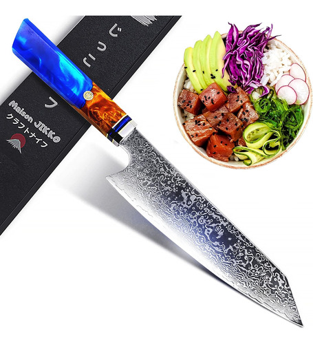 Nuevo Cuchillo De Chef Japonés Damasco De 13 Pulgadas Con Ho