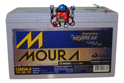 Bateria Para Nobreak Moura 12mva9 12v 9ah