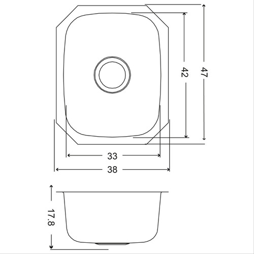 Fregadero Cocina Submontar 47x38x18 Eb Acero Inox A15188a