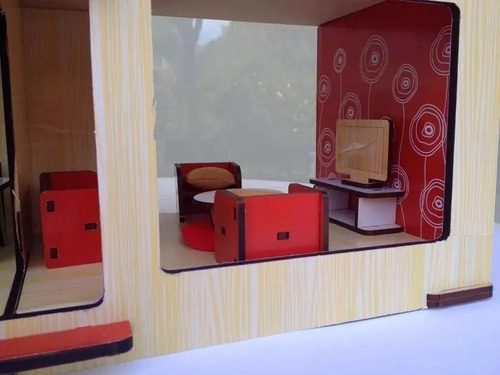Casa De Muñecas Madera 4 Amb Paredes Imantadas Con Muebles