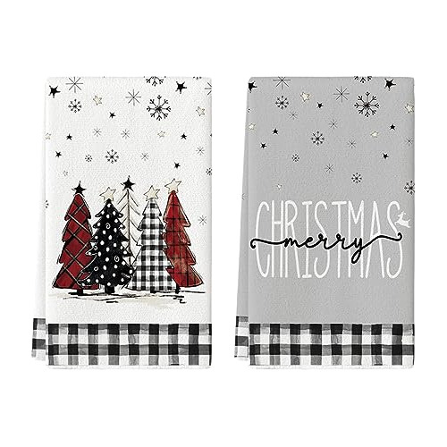 Paños De Cocina Cuadros Buffalo Plaid Merry Christmas,...