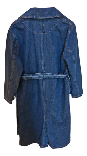 Saco -trench Tapado Largo Jean Azul L - X L