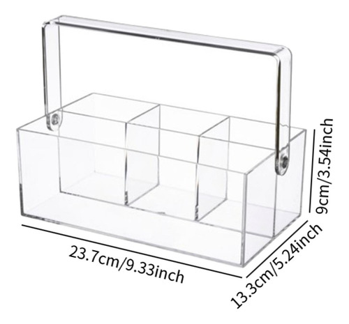 Caja Organizadora Acrílica Con Mango Transparente,