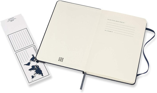 Libreta Moleskine Clásica Mediana Dura Azul Rayada