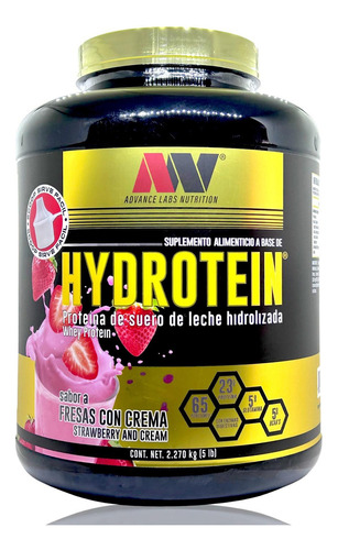 Hydrotein 5 Lbs Advance Nutrition Sabor Fresas con crema