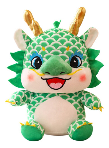 Peluche Con La Mascota Del Año Del Dragón, Verde, 25 Cm