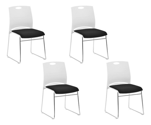 Set X4 Silla Oficina Interlocutora Asiento Acolchado Forte